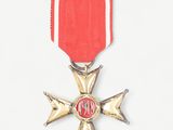 an image of a red ribbon with a gold star on it