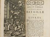 un livre ouvert avec, au milieu, l'image d'un homme à cheval