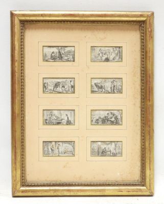an old picture of a picture of a group of people in a picture frame