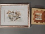 une photo d'une photo d'un tableau et une photo d'une photo d'une maison