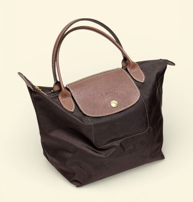 longchamp leather tote bag in brown