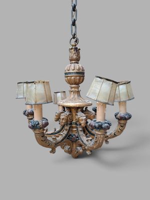 une image représentant un lustre avec trois lampes de chaque côté