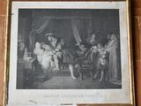 an old black and white picture of a family gathering in a living room