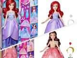 Poupée de la princesse Disney Ariel aux cheveux roux et à la robe violette