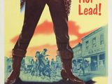 une vieille affiche de cinéma représentant une femme en tenue de cow-boy