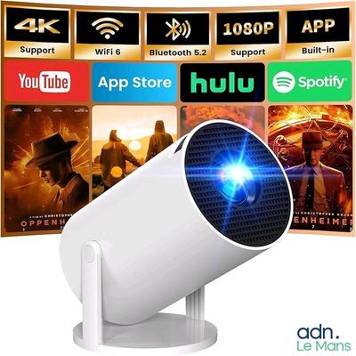an image of a projector with a bunch of movies on the screen