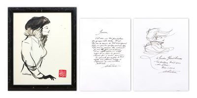 Daniel SCHINTONE (1929-2015) Portrait de femme Encre de Chin…