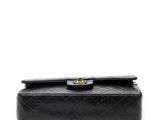 chanel black quilted lambskin medium double flap bag