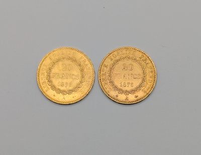 deux pièces d'or, dont l'une est ornée d'une couronne et l'autre d'une couronne