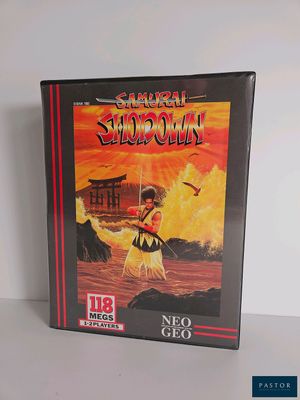 une vieille boîte de jeu vidéo sur laquelle figure l'image d'une femme tenant une épée