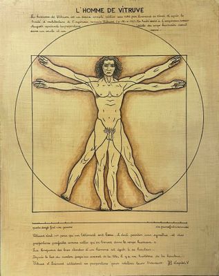 an image of a drawing of a man in a vitrive pose