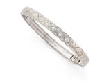 a close up of a diamond set bangle on a white background
