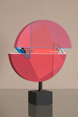 Octavio Herrera (1952-2021) Relief lignes descriptives bleu-…