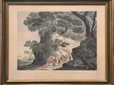 painting of a group of people in a wooded setting
