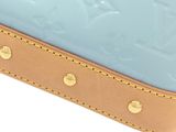 louis vuitton blue monogramet leather wallet with gold studs