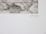 a drawing of a mouse and a mouse on a table