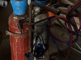 a fire hydrant that is sitting on a cart