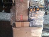 many boxes stacked on top of each other on a pallet