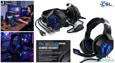 Lot de 2 casques de jeu CSL avec microphone intégré et conne…