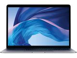 un ordinateur portable MacBook Air d'Apple avec un écran bleu et un fond blanc
