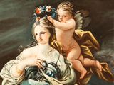 an image of a painting of a woman holding a baby