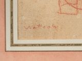 an old picture of a drawing of a man on a horse
