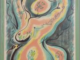une image représentant un tableau d'une femme, dans un cadre vert