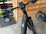 a bicycle that is parked in a garage