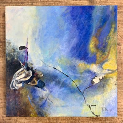 M. BIDA (XXe siècle) Composition sur fond bleu