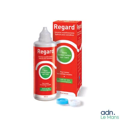 a bottle of regardd liquid next to a box of liquid
