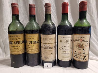 several bottles of wine are lined up on a table