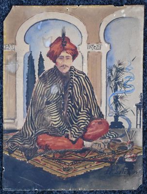 Ed. GALO ou Ed. LALO (XXème) Portrait d'un homme oriental en…