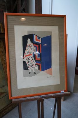 D'après Sonia Delaunay Femme au paravent