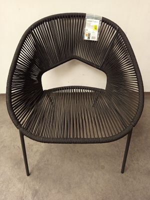 Lot de 2 fauteuil de jardin en corde polyester - couleur : n…