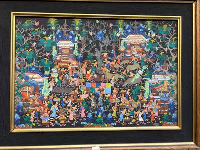 Ketut SOKI (1946-2022), Penestanan, Ubud, à Bali, Acrylique …