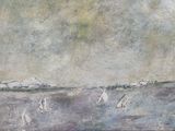 une peinture représentant un groupe de voiliers sur l'eau