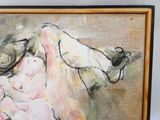 une peinture représentant une femme tenant un bébé dans ses bras