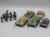 un groupe de petits soldats alignés les uns à côté des autres