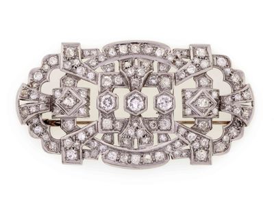 broche en diamant art déco
