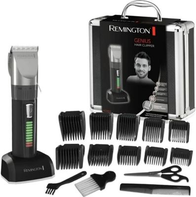 the hair clipper is being displayed in front of a box