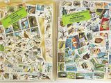 un livre avec beaucoup de timbres