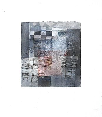 a watercolor painting of a picture of a person sitting on a bench