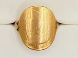 an image of a gold ring with a scarra on top of it