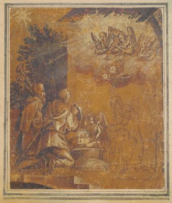 École française vers 1600 Nativité [Adoration des bergers]