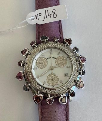Montre en acier, signée - MEYERS - Lady Diamond - Ø 38mm - F…