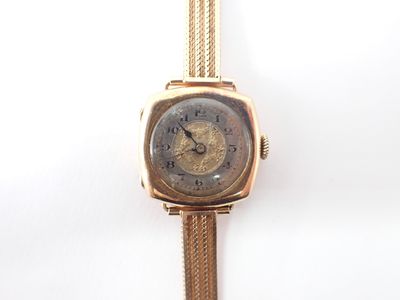 Montre de dame, boitier et bracelet or, mouvement mécanique, poids 24, - Photo 1