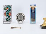 many different items that are sitting on a white surface