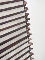 PAIRE DE LAMPADAIRES en lames de bambou et tissu (photo 6)