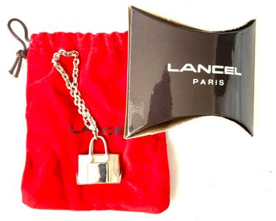 chanel red velvet pouch with chain and padlock