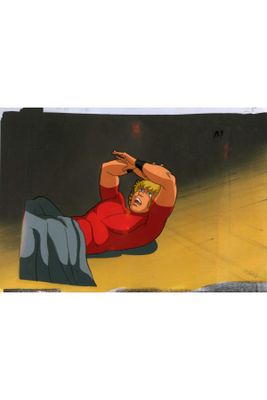 an image of a cartoon of a man laying on the ground